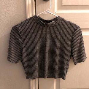 Gray crop top